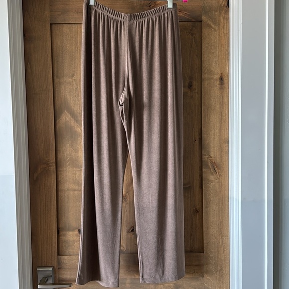 Chico's Travelers Pull On Pants Womens 1 8/10R Slinky Knit Cocoa Brown straight - Picture 2 of 11